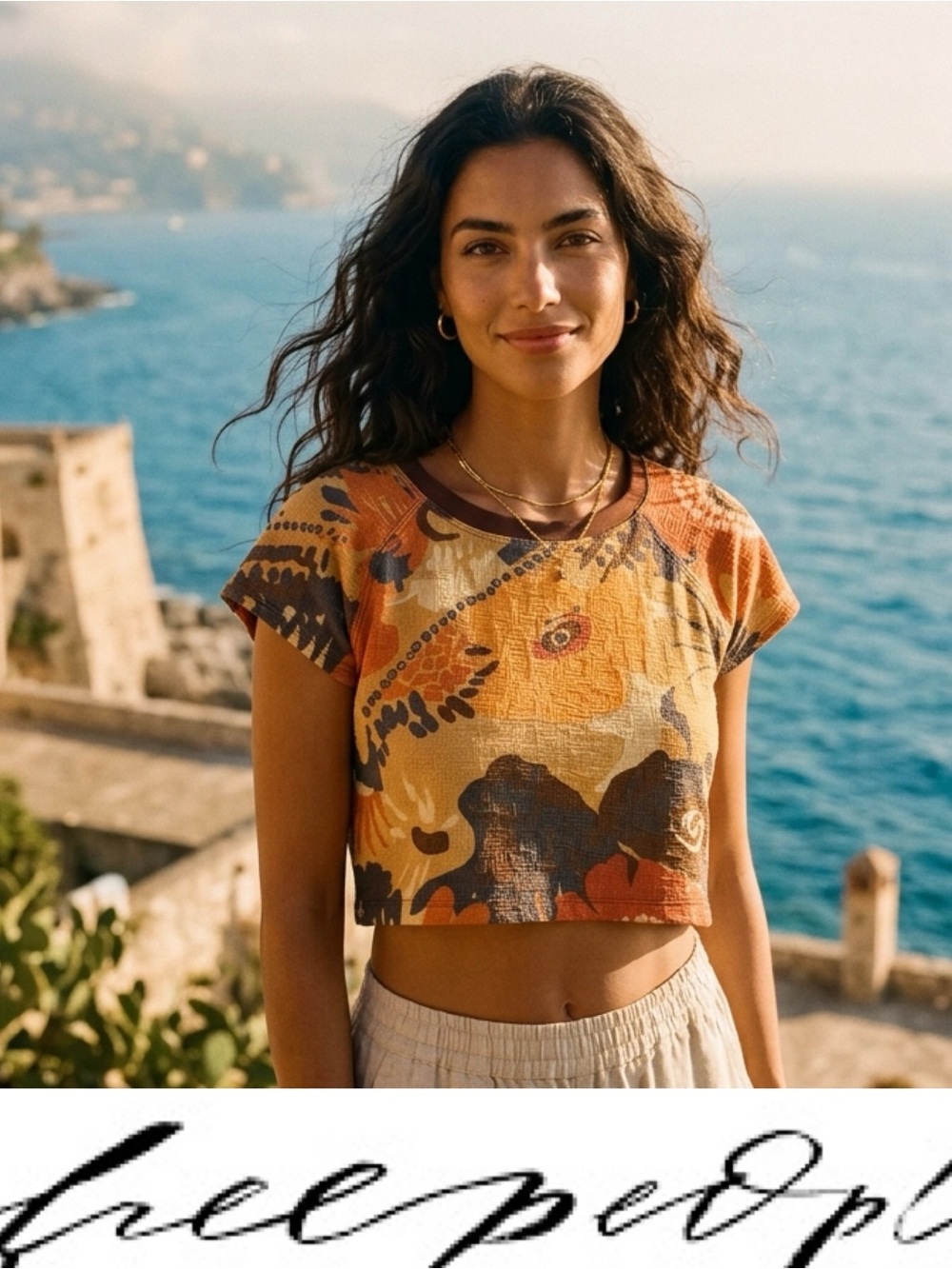 Free People Sonny Cropped Swim Tee in Bosa Nova❤️NWOT